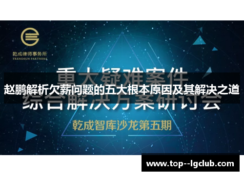 赵鹏解析欠薪问题的五大根本原因及其解决之道